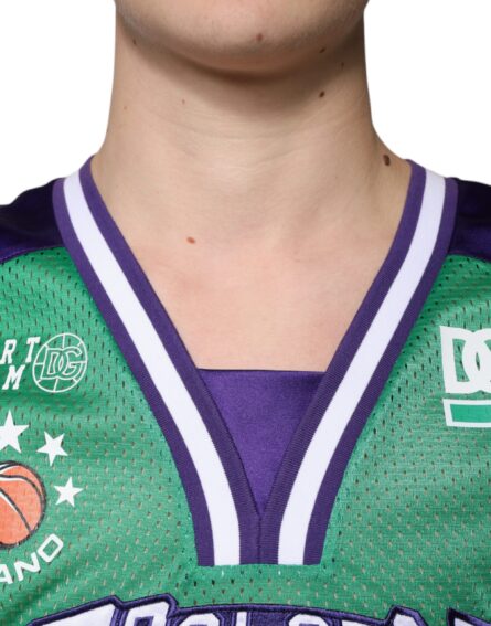 Green Polyester Jersey Sleeveless T-shirt - Image 5