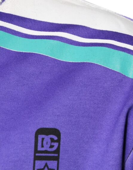 Purple Logo Jersey Cotton V-neck T-shirt - Image 5