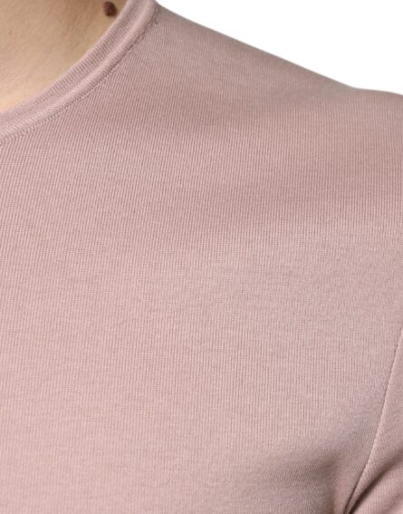 Brown Cotton Short Sleeves Round Neck T-shirt - Image 6