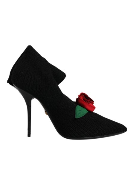 Black Stiletto Heels Mid Calf Boots Shoes - Image 7