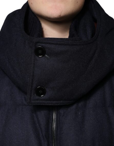 Black Nylon Hooded Puffer Men Coat Jacket - Image 5