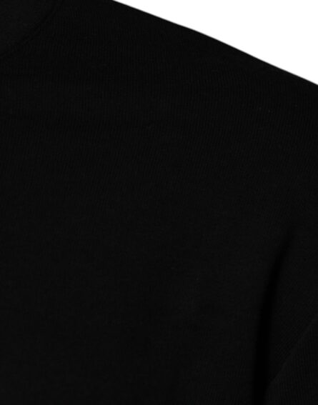 Black Medusa Embroidery Crew Neck Pullover Sweater - Image 4