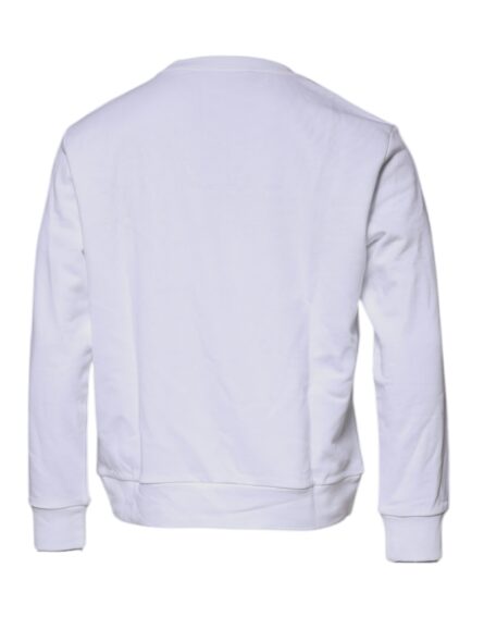 White Medusa Embroidery Crew Neck Pullover Sweater - Image 5