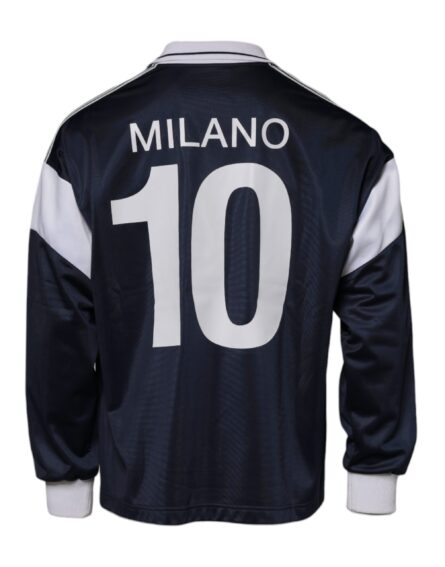 Blue Logo Jersey Collared Pullover Sweater - Image 5