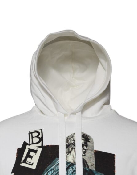 White Caesar Cotton Hooded Pullover Sweater - Image 3