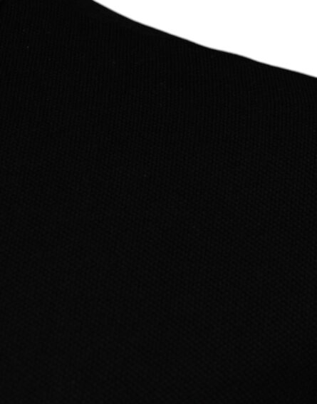 Black Viscose Collared Polo Short Sleeves T-shirt - Image 4