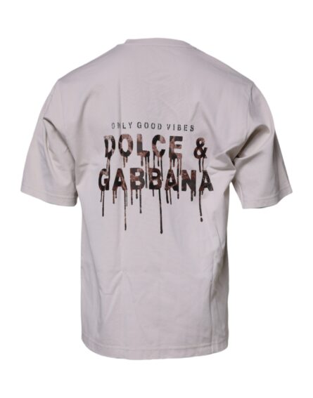 Beige DG Logo Crew Neck Short Sleeves T-shirt - Image 5