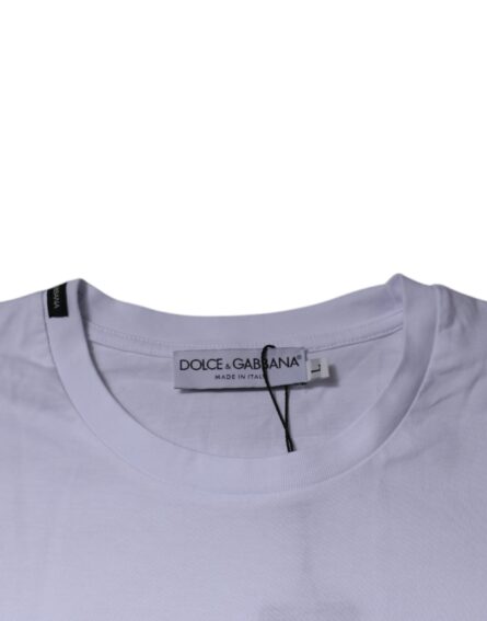 White Red Leopard Cotton Crew Neck T-shirt - Image 6