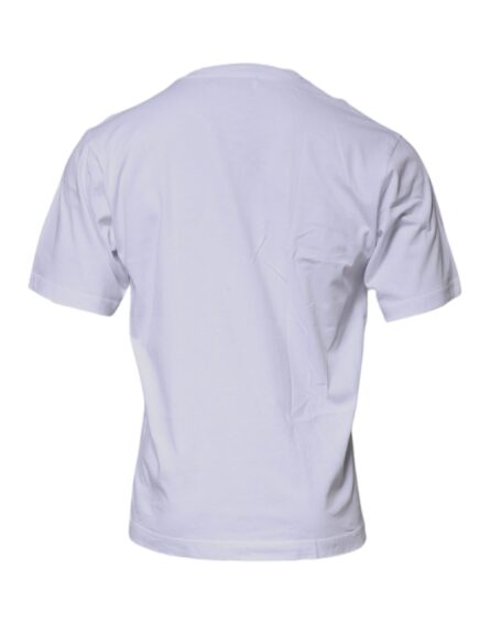 White DG Logo Cotton Crew Neck T-shirt - Image 5