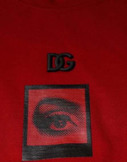 Red DG Eye Cotton Crew Neck T-shirt - Image 7