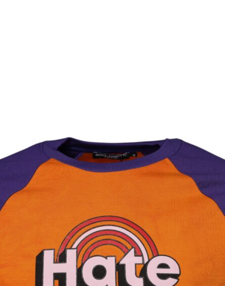 Orange Purple Graphic Print Short Sleeves T-shirt - Image 3