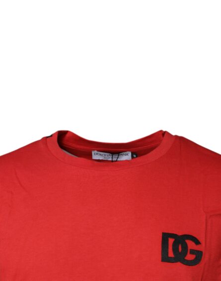 Red DG Logo Cotton Crew Neck T-shirt - Image 3