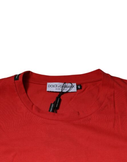Red DG Logo Cotton Crew Neck T-shirt - Image 6
