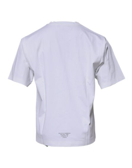 White DG Logo Cotton Crew Neck T-shirt - Image 5