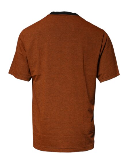 Brown DG Logo Cotton Crew Neck T-shirt - Image 5