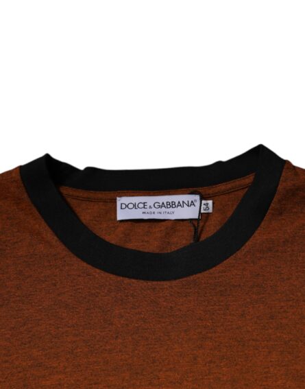 Brown DG Logo Cotton Crew Neck T-shirt - Image 6