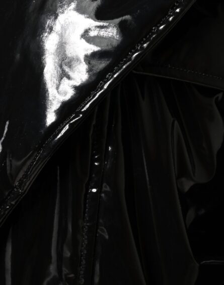 Black Polyester Button Down Blouson Jacket - Image 6