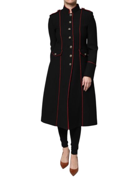 Black Single Breasted Trench Coat Jacket - Image 2