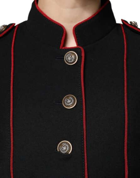 Black Single Breasted Trench Coat Jacket - Image 5