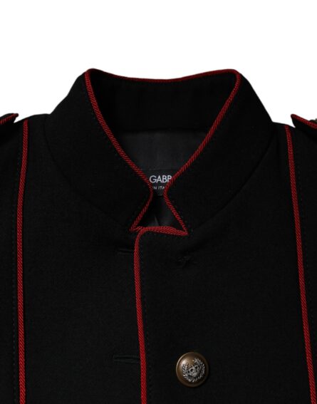 Black Single Breasted Trench Coat Jacket - Image 8