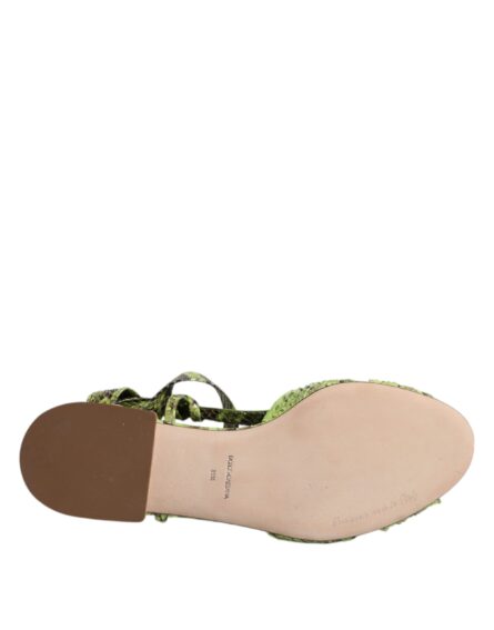 Green Animal Print Ankle Wrap Sandals Shoes - Image 8