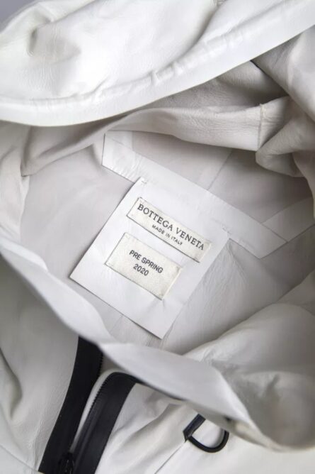 White Leather Men Waterproof Jacket Blouson - Image 8