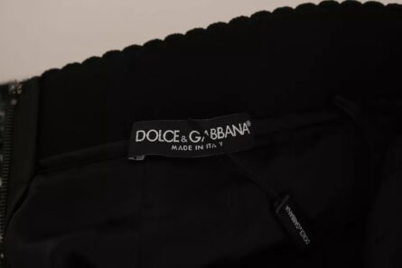 Black Check Flounce Detailed Wool Mini Skirt - Image 7
