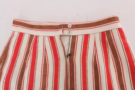 Multicolor Portofino Stripes Cotton Midi Skirt - Image 3