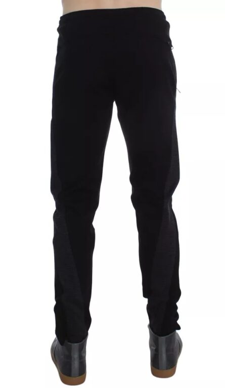 Black Gray Wool Casual Trousers Stripe Pants - Image 3