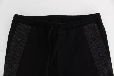 Black Gray Wool Casual Trousers Stripe Pants - Image 7