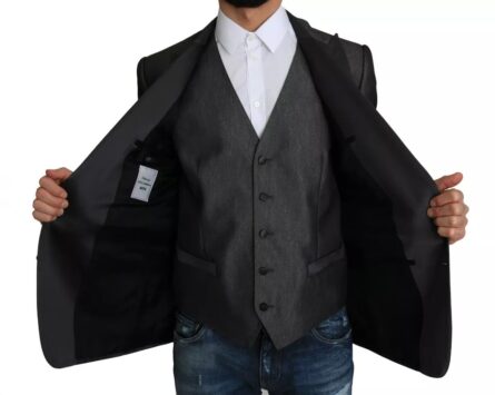 Gray MARTINI 2 Piece Vest Coat Blazer - Image 6