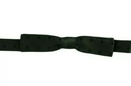 Green Dotted Silk Adjustable Neck Bow Tie - Image 2