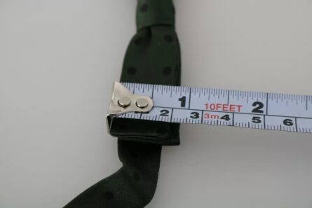Green Dotted Silk Adjustable Neck Bow Tie - Image 6