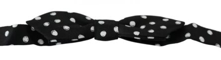 Black Polka Dots Adjustable Neck Bow Tie - Image 2