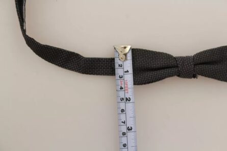 Gray Pattern Silk Adjustable Neck Bow Tie - Image 5