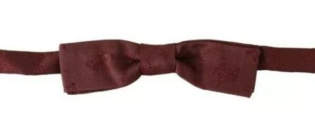 Bordeaux Silk Floral Faille Adjustable Bow Tie - Image 2