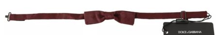 Bordeaux Silk Floral Faille Adjustable Bow Tie - Image 3