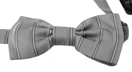 Light Gray Lining Adjustable Neck Butterfly Bow Tie - Image 3
