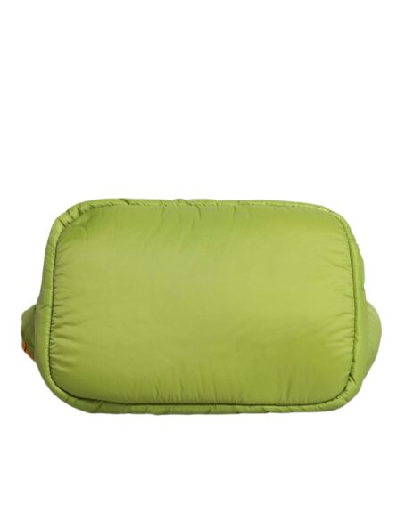 Green Nylon Padded Logo Plaque Tote Crossbody Bag - Image 6