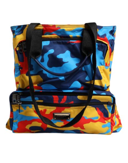 Multicolor Camouflage Nylon Shopping Tote Bag - Image 2