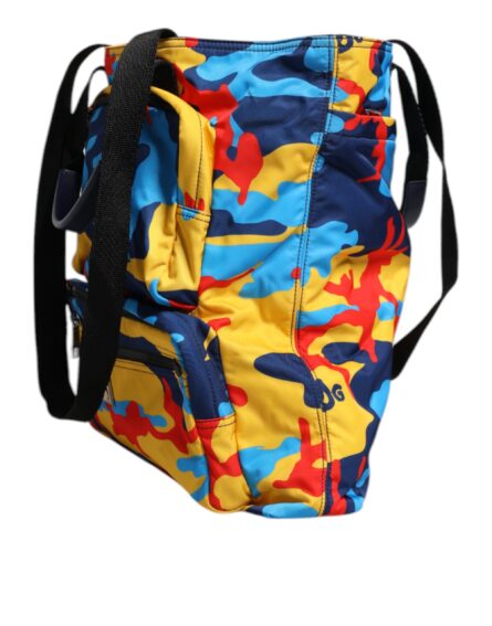 Multicolor Camouflage Nylon Shopping Tote Bag - Image 4