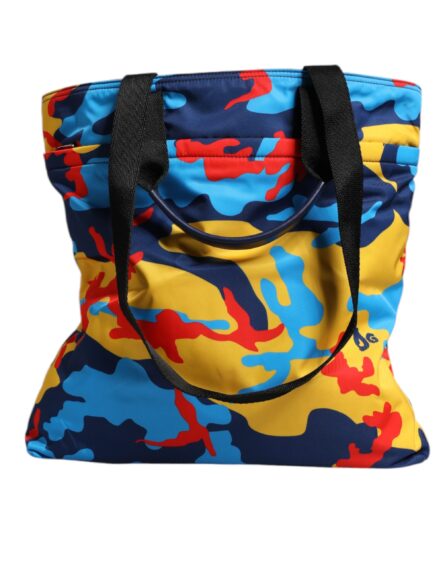 Multicolor Camouflage Nylon Shopping Tote Bag - Image 5