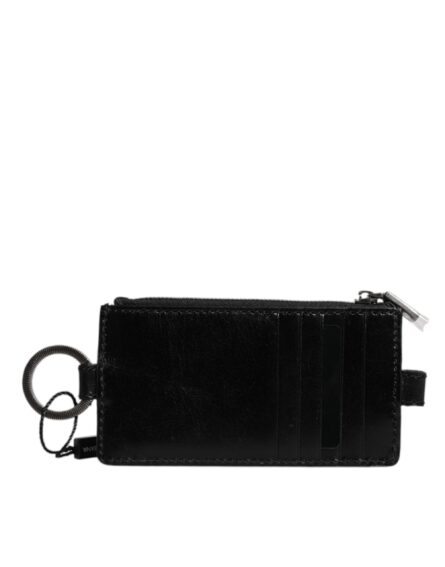 Black Horse Leather Lanyard Logo Card Holder Wallet - Image 3