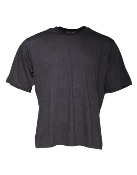 Dark Gray Crew Neck Short Sleeves T-shirt - Image 2