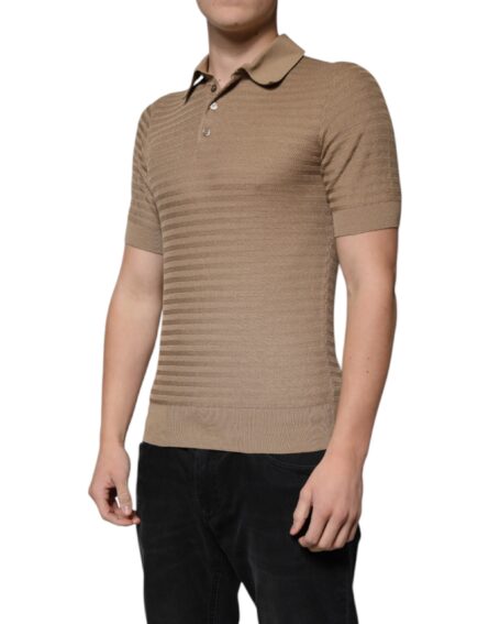 Brown Collared Short Sleeves Polo T-shirt - Image 3