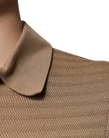 Brown Collared Short Sleeves Polo T-shirt - Image 6