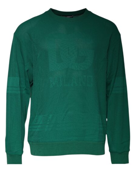 Green Logo Nylon Crew Neck Pullover Sweater - Image 2