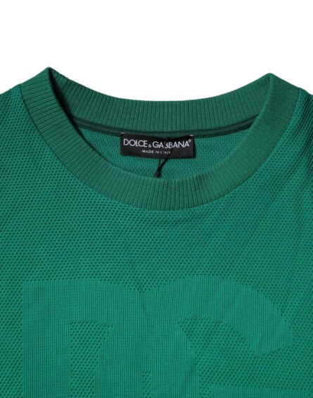 Green Logo Nylon Crew Neck Pullover Sweater - Image 4