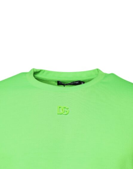 Green Logo Polyester Crew Neck T-shirt - Image 5