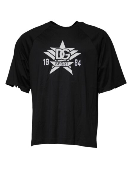 Black Logo Print Cotton Crew Neck T-shirt - Image 2